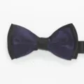 Pajarita de satén de doble capa morada y negra poliéster boda formal accesorio de cuello - Púrpura profundo