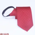 Detail rode rits stropdas voor heren, makkelijke luie stropdas met geometrisch patroon. - Rood