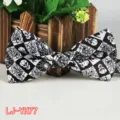 Herren Schwarz Weiß Karo Totenkopf Spinnennetz Fliege Gothic Halloween Halsschmuck - Nr.77