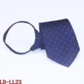 Heren blauwe zakelijke stropdas met rits 8cm detailweergave voor formele gelegenheden. - Donkerblauw
