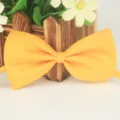 Noeud papillon en polyester jaune uni pour homme femme enfant classique fete cravate - Jaune Or
