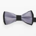Pajarita bicolor de doble capa con cuerpo morado y borde negro para elegantes eventos formales. - Violeta Claro
