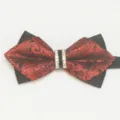 Mens fashion pointed rhinestone bow tie for wedding evening party formal suit accessories. - LJ-ZJ11
