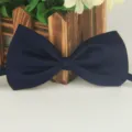 Noeud papillon uni en polyester bleu marine pour adultes et enfants, accessoire élégant. - Bleu Marine