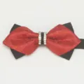 Detailed display of the red and black rhinestone bow tie for men wedding formal suit - LJ-ZJ13