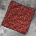 Men's cotton pocket square with red blue floral print, ideal for business and formal suit wear. - FJ-MT07