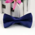 Klassische dunkelblaue Satin-Fliege für formelle Anlässe, stilvoll und elegant. - Dunkelblau
