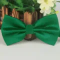 Green polyester bow tie for men, classic textured business suit accessory for weddings and events. - 25 Emerald Green