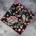 Mens pocket square cotton paisley handkerchief for suit wedding business accessory - FJ-MT09