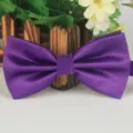 Purple jacquard textured bow tie for men business formal wear wedding party necktie classy - 15 Pure Purple