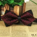 Mens sharp corner polyester bow tie business casual wedding geometric pattern necktie - LJ-JJ06