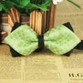 Green patterned bow tie, men's business casual fabric wedding neckwear variant. - LJ-JJ07