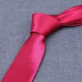 Rote 8cm Polyester Business Krawatte für Herren, eleganter einfarbiger Stil Variante. - LD-HC8CM Chinarot