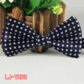 Papillon blu navy a pois da uomo, accessorio classico in poliestere per matrimonio affari. - Taglia 8