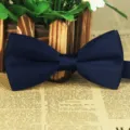 Klassische einfarbige Herren Fliege aus mattem Polyester Stoff, ideal für formelle Anlässe. - Marineblau