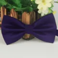 Solid purple textured bow tie for men, elegant business and wedding neckwear accessory. - 16 Deep Purple
