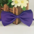 Nœud papillon en polyester violet pour adultes enfants, cravate unie classique formelle - 15 violet foncé