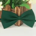 Nœud papillon uni vert foncé en polyester pour adultes et enfants. Accessoire de mode classique. - Vert Foncé