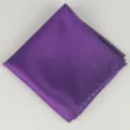 Paarse polyester pochet met fijn ruitpatroon voor heren, perfect voor pakken en overhemden. - Donkerpaars