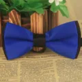 Einfarbige blaue Fliege mit schwarzem Rand für Herren Hochzeit Party Bräutigam Anzug Kostüm. - Schwarz mit Königsblau