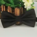 Black textured jacquard polyester bow tie, elegant men's formal accessory for business wear. - Black (11)