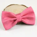Herren Polyester Pünktchen Fliege in Rosa, klassische formelle Hochzeitskrawatte für Männer. - Rosarot Polka Dot (LJ-CD03)