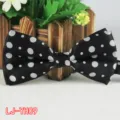 Farfallino nero e bianco a pois in poliestere da uomo, matrimonio affari classico. - n.9