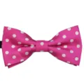 Children pink polka dot bow tie detail, stylish jacquard polyester kids performance neckwear. - Style 20