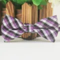 Children Purple Plaid Cotton Bowtie Cute British Style Kids Performance Bow Tie Accessory - LJ-EM13