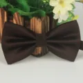 Dark brown textured bow tie for men, classic jacquard pattern business formal wear accessory. - Coffee