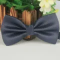 Classic dark grey textured bow tie for men business wedding formal wear stylish accessory - Dark Grey