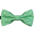 Green polka dot children bow tie, classic jacquard kids neckwear for wedding party. - Style 19
