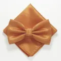 Effen oranje fijne ruit strikje en pochet set voor heren huwelijk zakelijke formele kleding. - XGTZ13 oranjegeel
