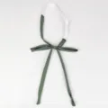 Solid green Japanese JK uniform tie with adjustable white strap for school girl style. - Dark Green