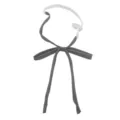 Japanese JK uniform ribbon tie, dark grey bow with white adjustable strap for daily wear. - Gray