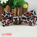 Pajarita estampada de poliéster para hombre, elegante patrón negro, blanco y rojo. - Negro Blanco Rojo Abstracto