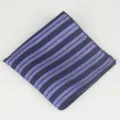 Pochette da taschino uomo blu scuro a righe piegata accessorio elegante principale - Strisce blu e bianche