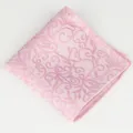 Rosa Herren Anzug Einstecktuch aus Seide, elegantes florales Jacquard Design, Hauptansicht. - Rosa Jacquard