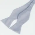 Light grey self-tie bow tie fabric detail, showing smooth texture and exquisite craft. - Light Gray