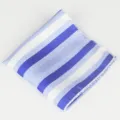 Blau weiße gestreifte Herrentasche für Anzug, elegante Hochzeits Business Taschentuch. - Klassisch Blau Weiß Streifen