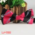 Pajarita estampada de poliéster para hombre con patrón de fútbol y diseño champions forever boda. - Rayas Negro Rosa