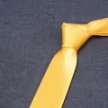 Cravatta uomo gialla tinta unita seta poliestere cravatta business formale per matrimonio giorni - LD-HC8CM29 Giallo dorato