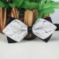 Silberne Pailletten Fliege spitz fur Herren Hochzeit Abend Party Performance Krawatte - LJ-JD07