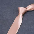 Cravatta tinta unita da lavoro, elegante cravatta rosa in satin per uomo, classica cravatta da 8cm. - LD-HC8CM17 Champagne