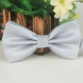 Classic light grey checkered bow tie for men, stylish polyester silk formal neckwear accessory. - Light Gray