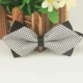 Herren schwarz weiss geometrische muster fliege spitze ecke polyesterfaser business krawatte - LJ-JJ201