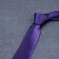 Cravatta da uomo d'affari tinta unita 8cm di larghezza in seta poliestere viola accessorio formale - LD-HC8CM27 Viola scuro