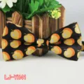 Pajarita estampada de poliéster para hombres adultos, patrón de fruta para fiesta boda. - Negro Amarillo Manzana