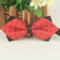 Herren rote gepunktete Fliege spitz zweilagig Business Hochzeit Halsschmuck Variante A - LJ-JJ204