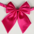 Nœud papillon rose en satin pour uniforme JK, ruban de col élégant pour cosplay et travail. - 14 Rouge rose